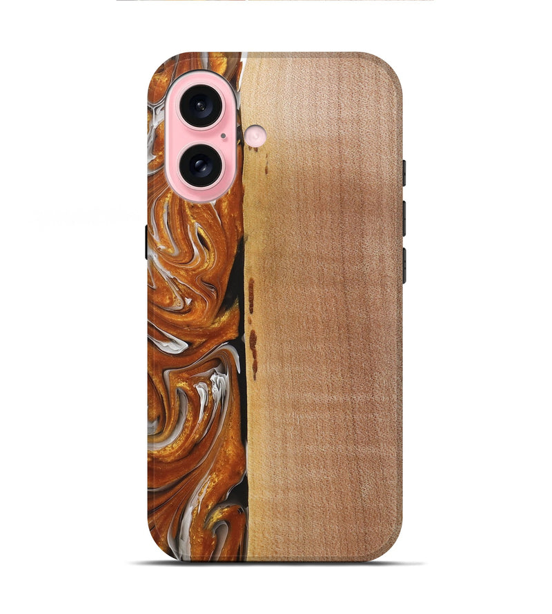 iPhone 16 Wood+Resin Live Edge Phone Case - Malcolm (Red, 719824)