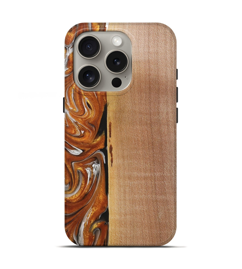 iPhone 16 Pro Wood+Resin Live Edge Phone Case - Malcolm (Red, 719824)