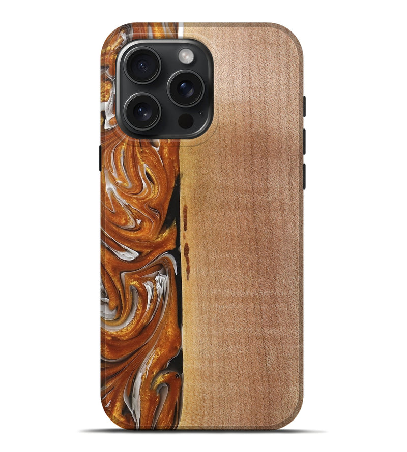 iPhone 16 Pro Max Wood+Resin Live Edge Phone Case - Malcolm (Red, 719824)