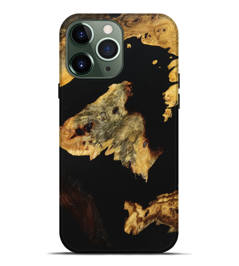 iPhone 13 Pro Max Wood+Resin Live Edge Phone Case - Orion (Pure Black, 719828)