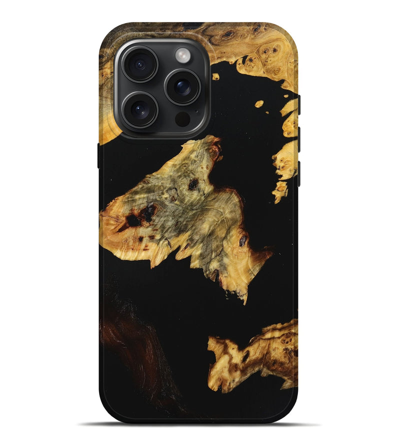 iPhone 16 Pro Max Wood+Resin Live Edge Phone Case - Orion (Pure Black, 719828)