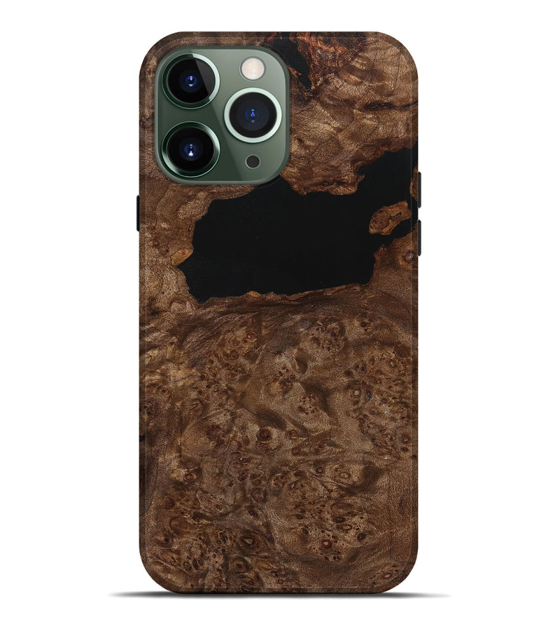 iPhone 13 Pro Max Wood+Resin Live Edge Phone Case - Diane (Pure Black, 719830)