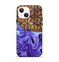 iPhone 14 Wood+Resin Live Edge Phone Case - Ezra (Pattern, 719853)