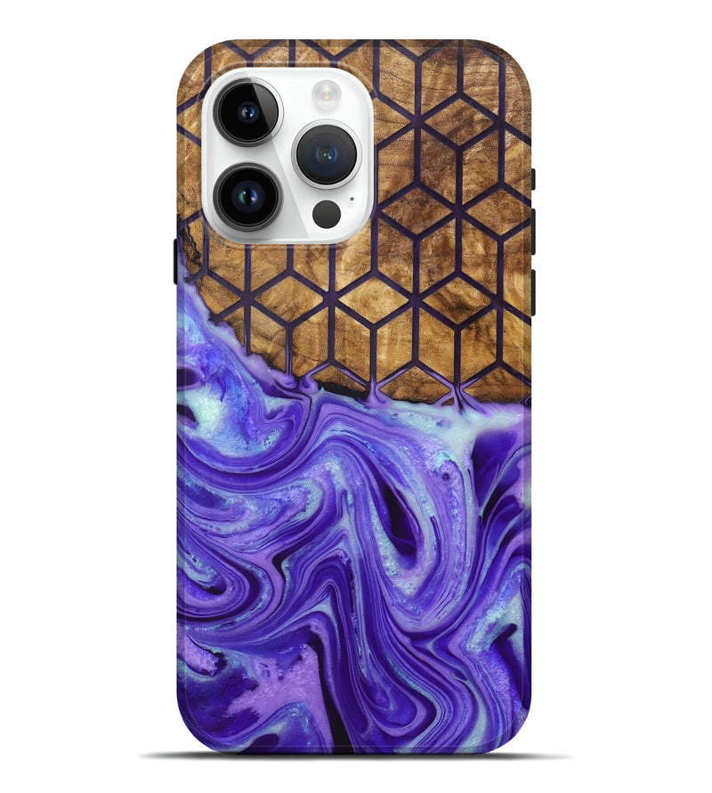 iPhone 15 Pro Max Wood+Resin Live Edge Phone Case - Ezra (Pattern, 719853)