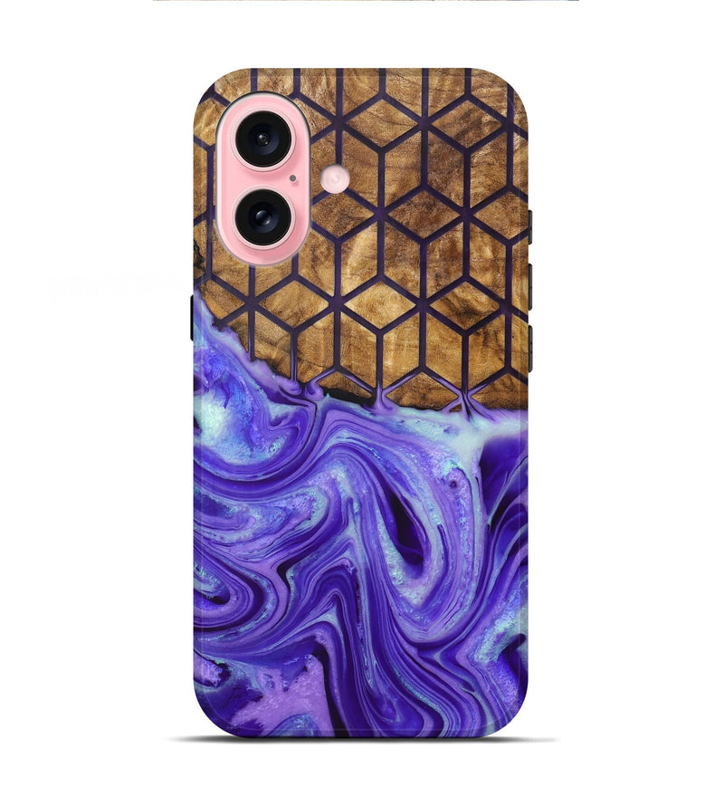 iPhone 16 Wood+Resin Live Edge Phone Case - Ezra (Pattern, 719853)