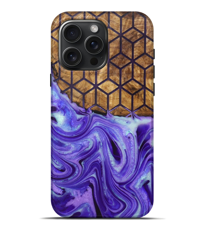 iPhone 16 Pro Max Wood+Resin Live Edge Phone Case - Ezra (Pattern, 719853)