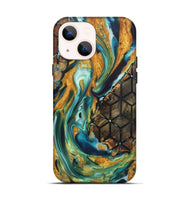 iPhone 14 Wood+Resin Live Edge Phone Case - Beatrice (Pattern, 719854)