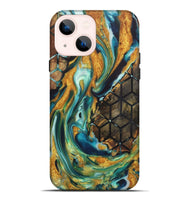 iPhone 14 Plus Wood+Resin Live Edge Phone Case - Beatrice (Pattern, 719854)