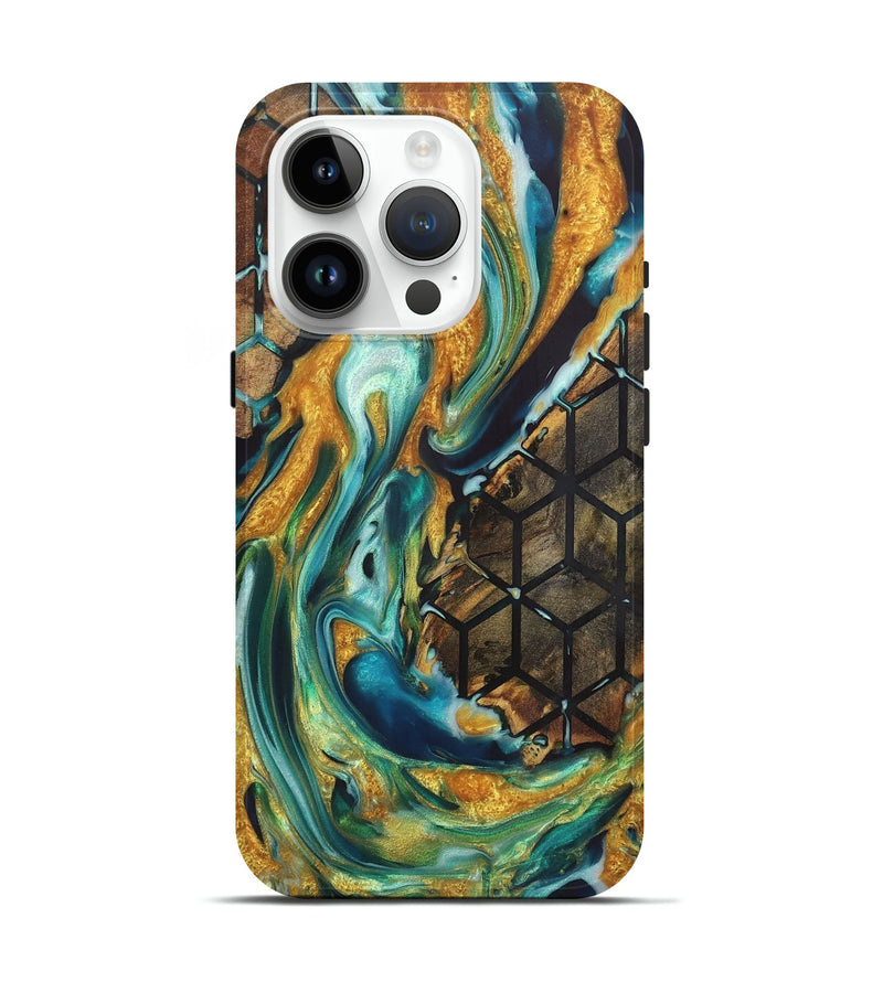 iPhone 15 Pro Wood+Resin Live Edge Phone Case - Beatrice (Pattern, 719854)