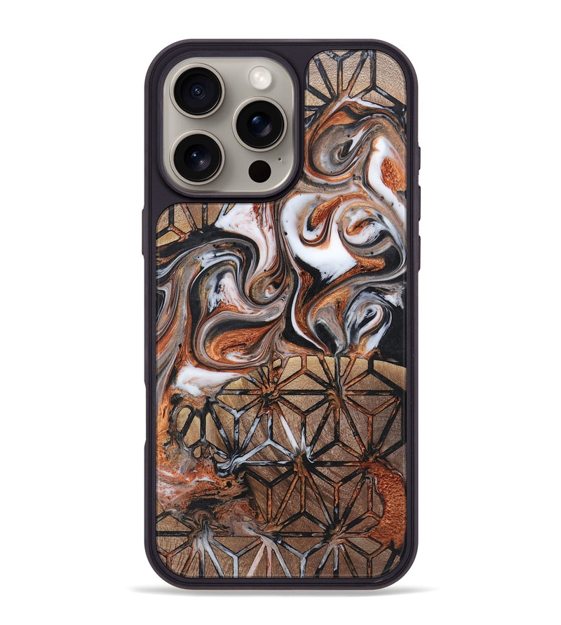 iPhone 16 Pro Max Wood+Resin Phone Case - Myrna (Pattern, 719933)