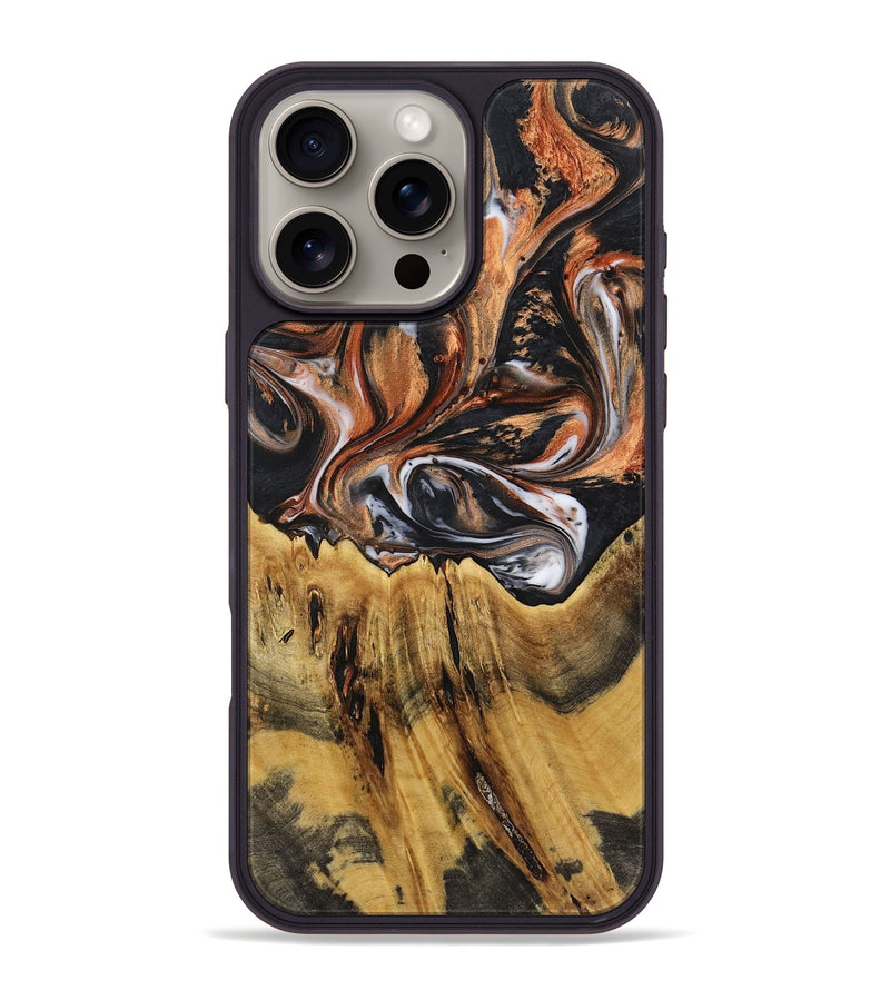 iPhone 16 Pro Max Wood+Resin Phone Case - Franklin (Black & White, 719969)