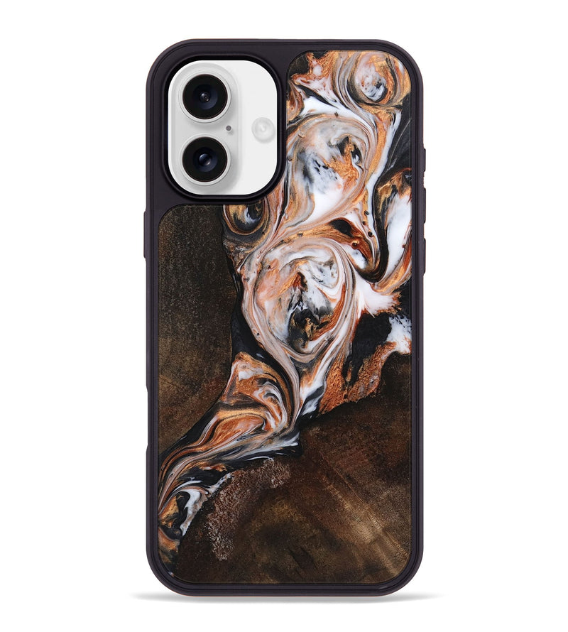 iPhone 16 Plus Wood+Resin Phone Case - Zachary (Black & White, 719971)