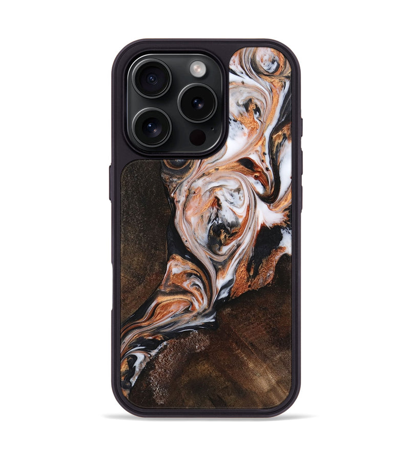 iPhone 16 Pro Wood+Resin Phone Case - Zachary (Black & White, 719971)