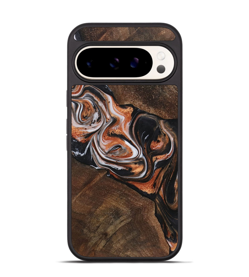 Pixel 9 Pro Wood+Resin Phone Case - Annabella (Black & White, 719972)