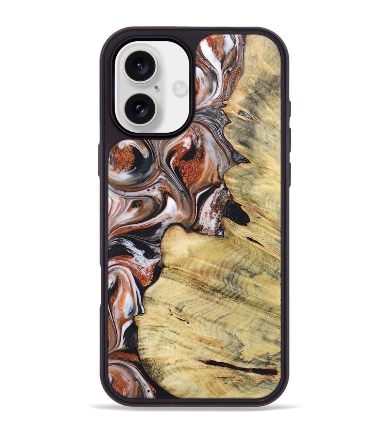 iPhone 16 Plus Wood+Resin Phone Case - Zachariah (Black & White, 719977)