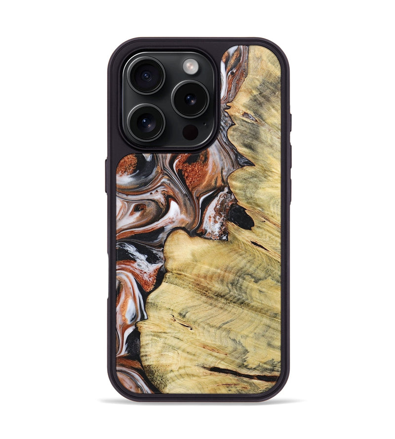 iPhone 16 Pro Wood+Resin Phone Case - Zachariah (Black & White, 719977)