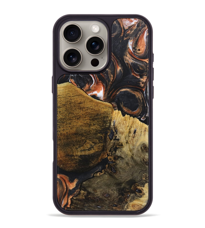 iPhone 16 Pro Max Wood+Resin Phone Case - Jeremy (Black & White, 719980)