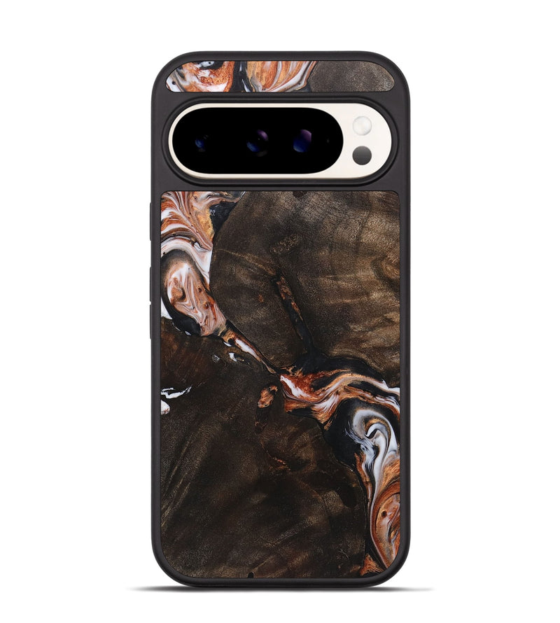 Pixel 9 Pro Wood+Resin Phone Case - Charlotte (Black & White, 719984)