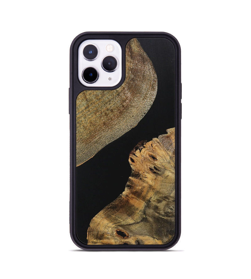 iPhone 11 Pro Wood+Resin Phone Case - Callie (Pure Black, 719988)