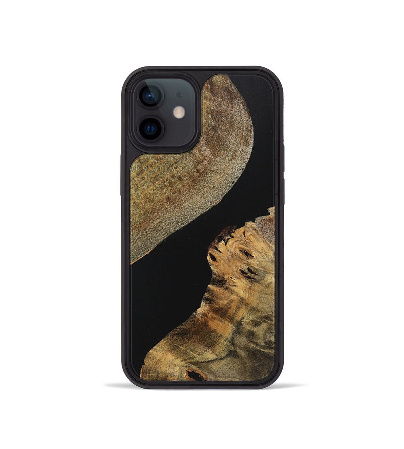 iPhone 12 mini Wood+Resin Phone Case - Callie (Pure Black, 719988)