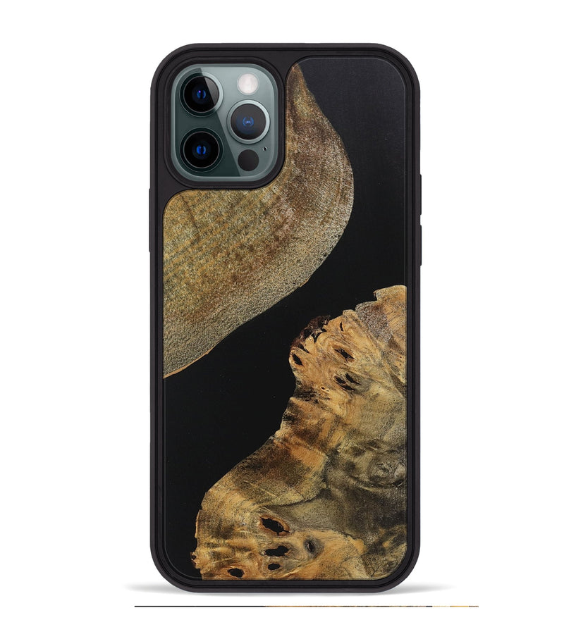 iPhone 12 Pro Max Wood+Resin Phone Case - Callie (Pure Black, 719988)