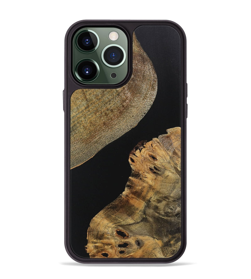 iPhone 13 Pro Max Wood+Resin Phone Case - Callie (Pure Black, 719988)