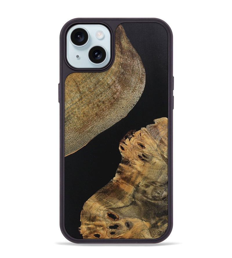 iPhone 15 Plus Wood+Resin Phone Case - Callie (Pure Black, 719988)