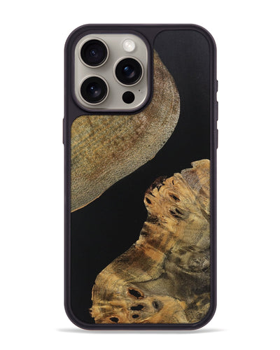 iPhone 15 Pro Max Wood+Resin Phone Case - Callie (Pure Black, 719988)