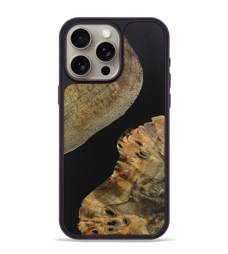 iPhone 15 Pro Max Wood+Resin Phone Case - Callie (Pure Black, 719988)