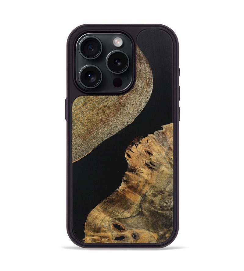 iPhone 15 Pro Wood+Resin Phone Case - Callie (Pure Black, 719988)