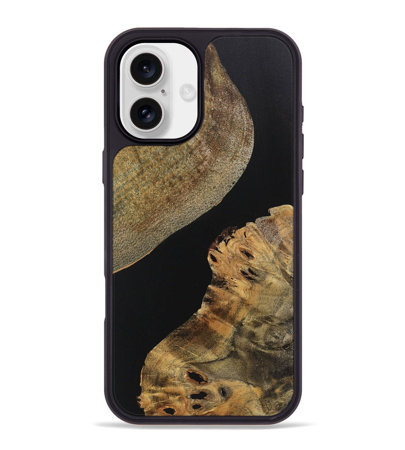 iPhone 16 Plus Wood+Resin Phone Case - Callie (Pure Black, 719988)