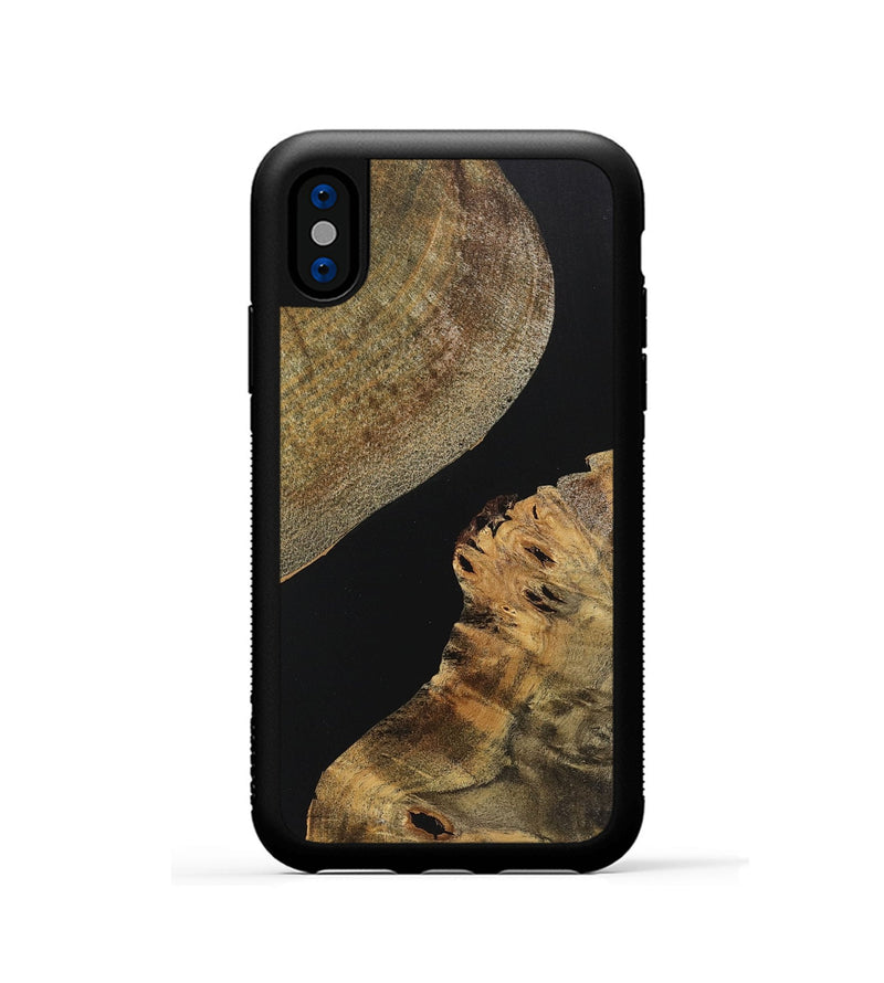 iPhone Xs Wood+Resin Phone Case - Callie (Pure Black, 719988)