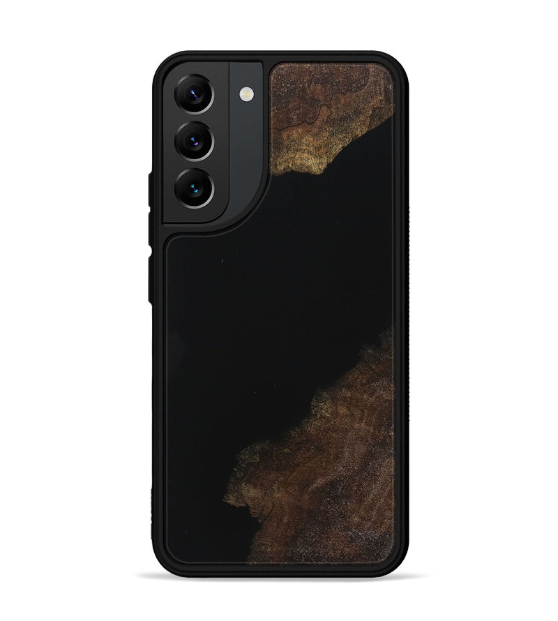 Galaxy S22 Plus Wood+Resin Phone Case - River (Pure Black, 719989)