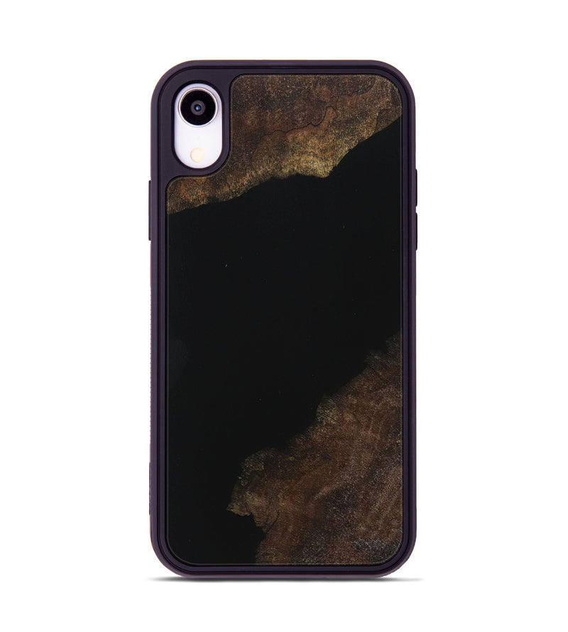 iPhone Xr Wood+Resin Phone Case - River (Pure Black, 719989)