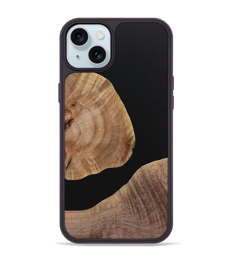 iPhone 15 Plus Wood+Resin Phone Case - Miles (Pure Black, 719991)