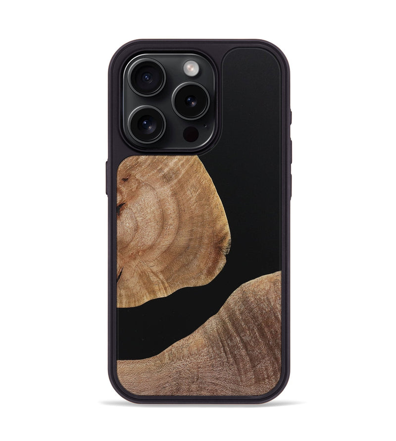 iPhone 15 Pro Wood+Resin Phone Case - Miles (Pure Black, 719991)