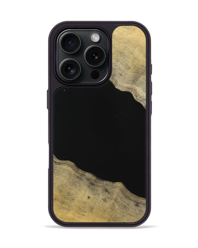 iPhone 16 Pro Wood+Resin Phone Case - Evangeline (Pure Black, 720003)