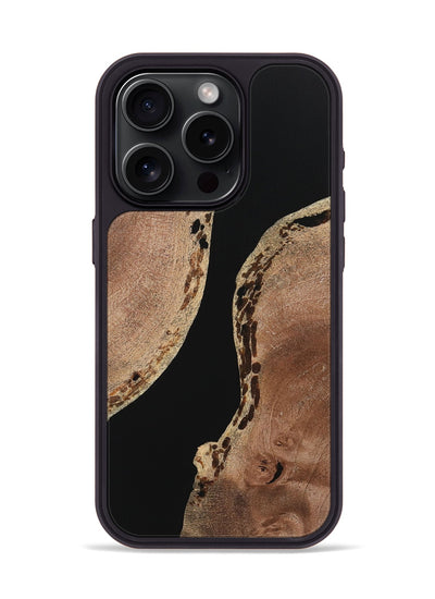 iPhone 15 Pro Wood+Resin Phone Case - Kody (Pure Black, 720005)