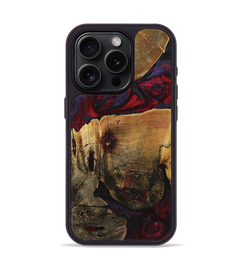 iPhone 15 Pro Wood+Resin Phone Case - Janiya (Red, 720012)