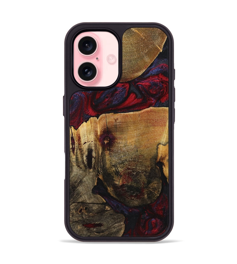 iPhone 16 Wood+Resin Phone Case - Janiya (Red, 720012)