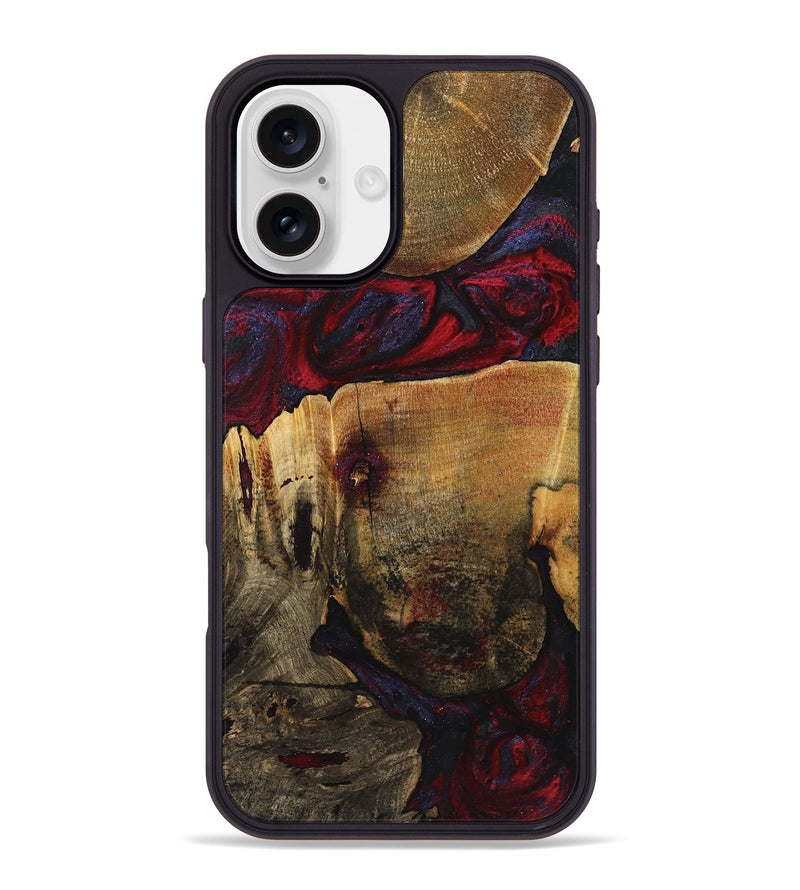 iPhone 16 Plus Wood+Resin Phone Case - Janiya (Red, 720012)