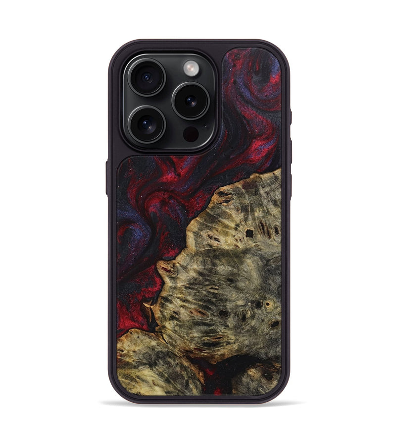 iPhone 15 Pro Wood+Resin Phone Case - Karissa (Red, 720014)