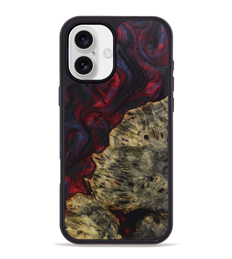 iPhone 16 Plus Wood+Resin Phone Case - Karissa (Red, 720014)