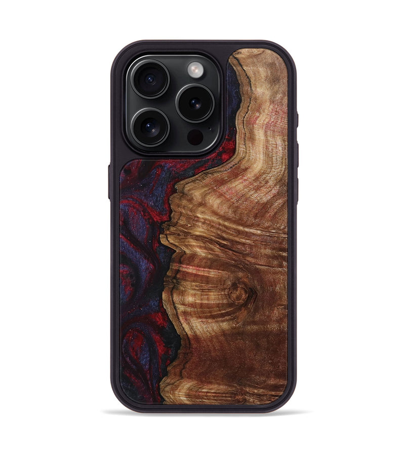 iPhone 15 Pro Wood+Resin Phone Case - Nadia (Red, 720015)