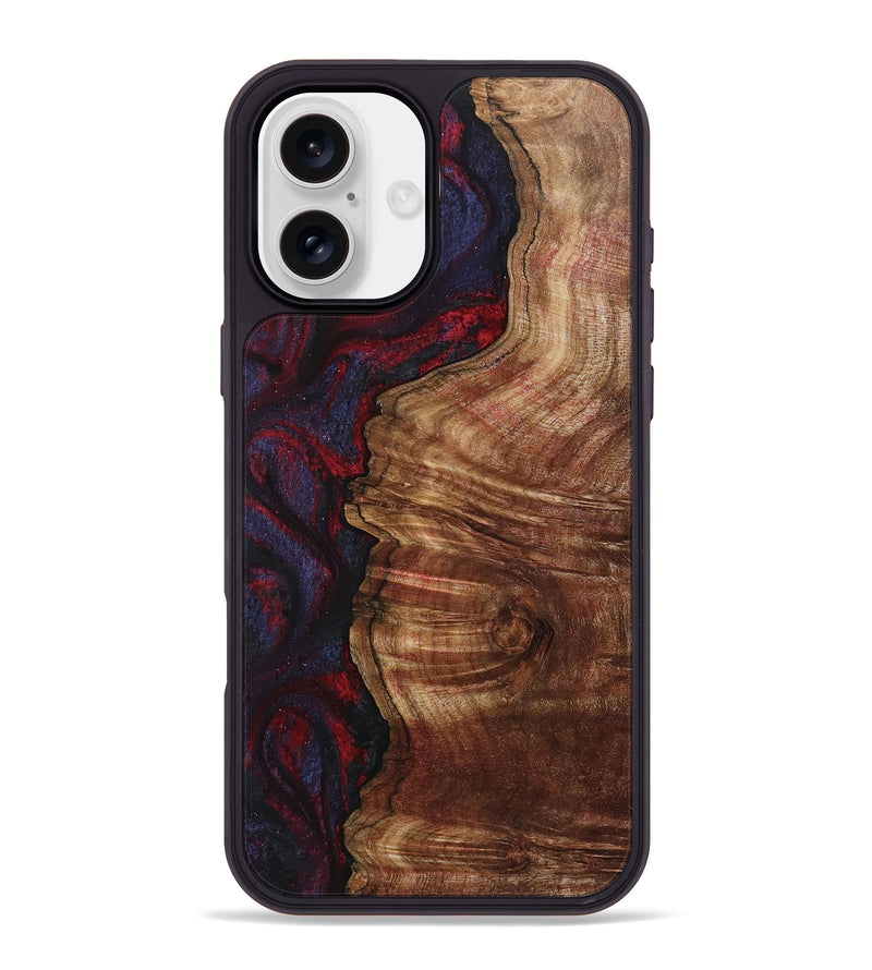 iPhone 16 Plus Wood+Resin Phone Case - Nadia (Red, 720015)