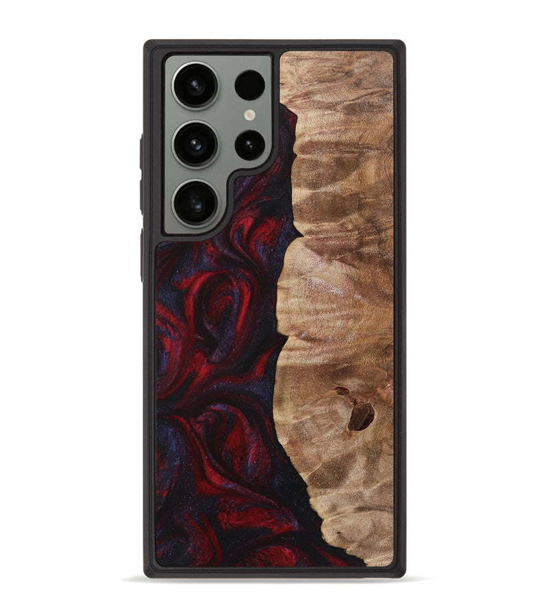 Galaxy S23 Ultra Wood+Resin Phone Case - Fern (Red, 720016)