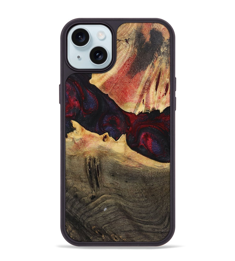 iPhone 15 Plus Wood+Resin Phone Case - Martin (Red, 720019)