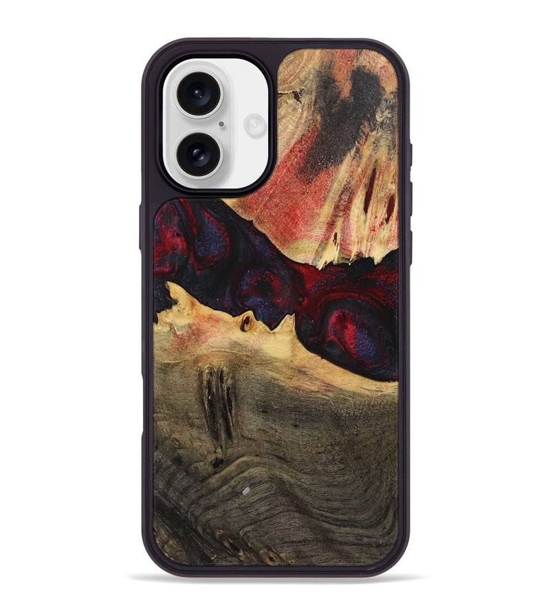 iPhone 16 Plus Wood+Resin Phone Case - Martin (Red, 720019)