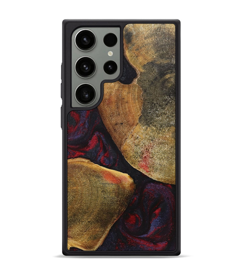 Galaxy S24 Ultra Wood+Resin Phone Case - Calvin (Red, 720020)