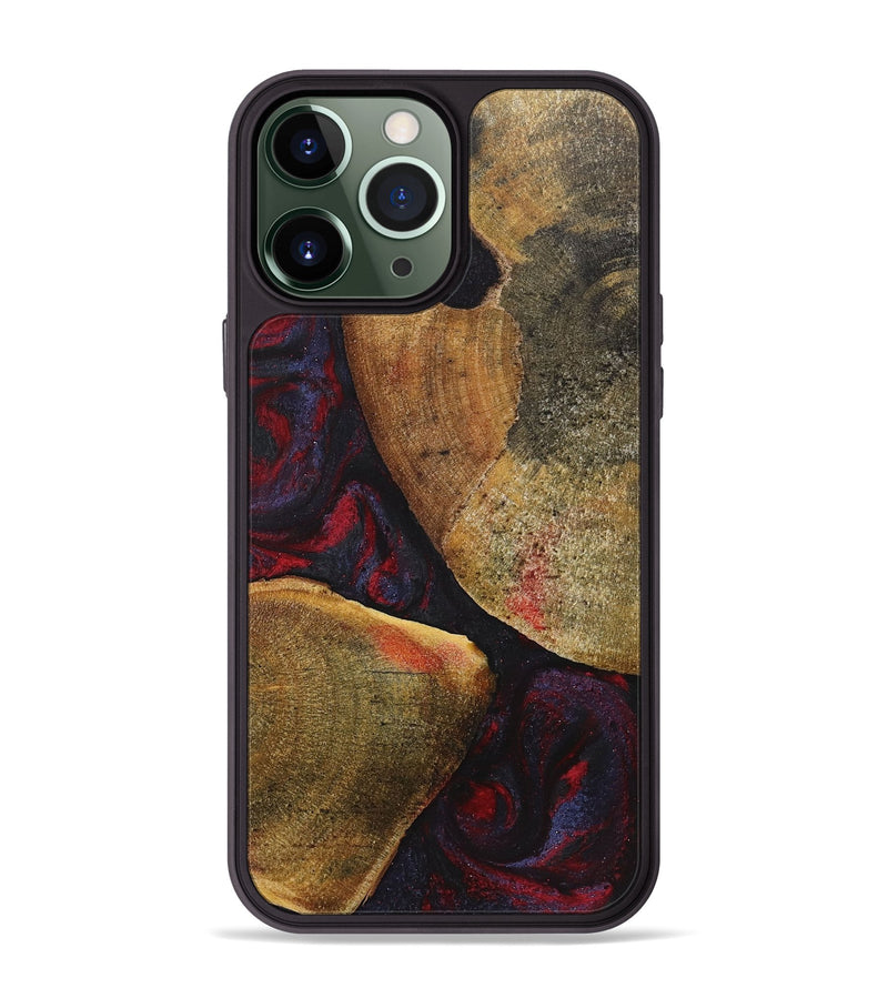 iPhone 13 Pro Max Wood+Resin Phone Case - Calvin (Red, 720020)